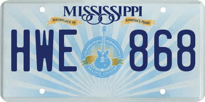 MS license plate HWE868
