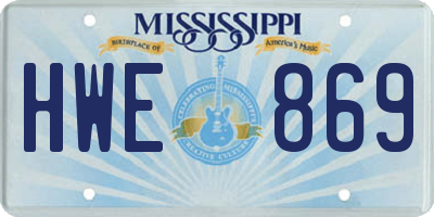 MS license plate HWE869