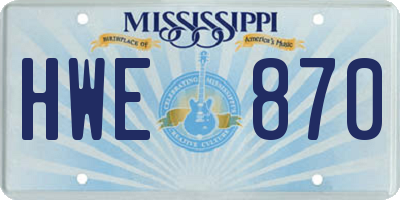 MS license plate HWE870
