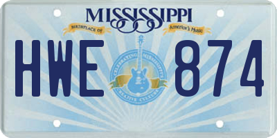 MS license plate HWE874