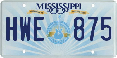 MS license plate HWE875