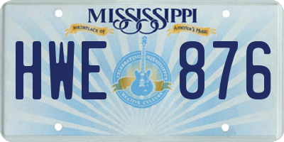 MS license plate HWE876