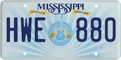 MS license plate HWE880