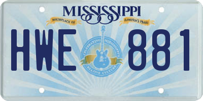 MS license plate HWE881
