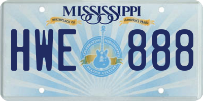 MS license plate HWE888