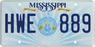 MS license plate HWE889