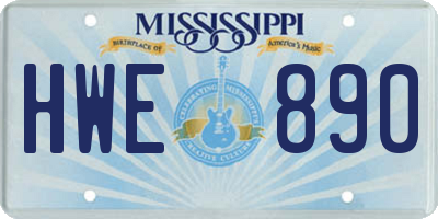 MS license plate HWE890