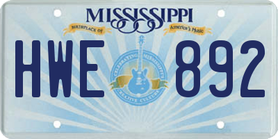 MS license plate HWE892