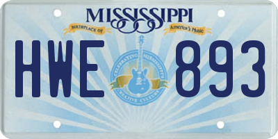 MS license plate HWE893