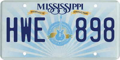 MS license plate HWE898