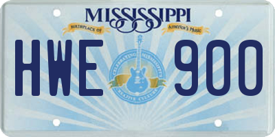 MS license plate HWE900