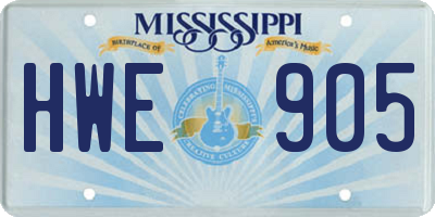 MS license plate HWE905