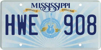 MS license plate HWE908