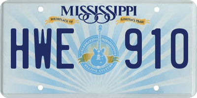 MS license plate HWE910