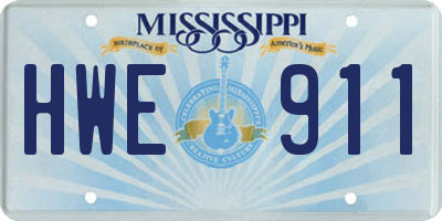 MS license plate HWE911
