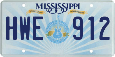 MS license plate HWE912