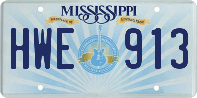 MS license plate HWE913
