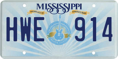 MS license plate HWE914
