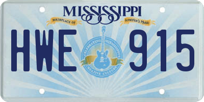 MS license plate HWE915