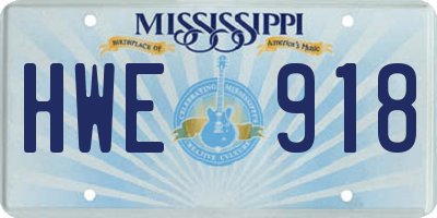 MS license plate HWE918