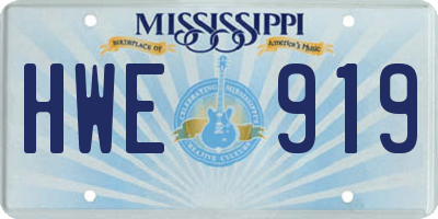 MS license plate HWE919