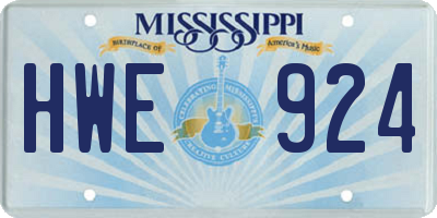 MS license plate HWE924