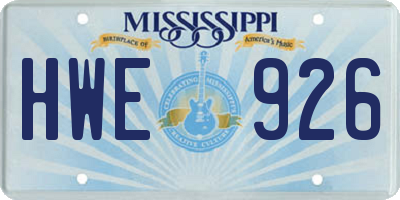 MS license plate HWE926