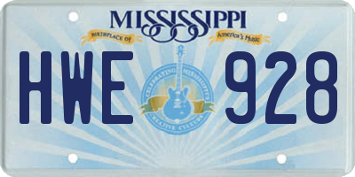 MS license plate HWE928