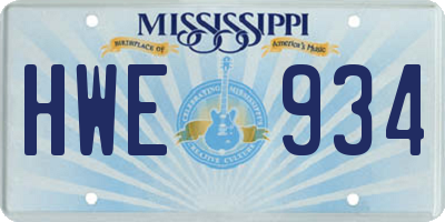 MS license plate HWE934