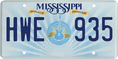 MS license plate HWE935
