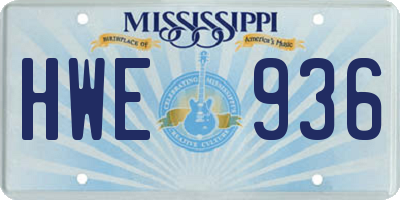 MS license plate HWE936