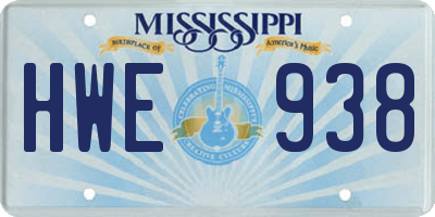 MS license plate HWE938