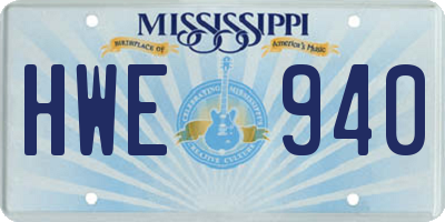 MS license plate HWE940