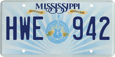 MS license plate HWE942