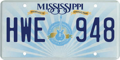 MS license plate HWE948