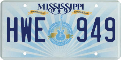 MS license plate HWE949
