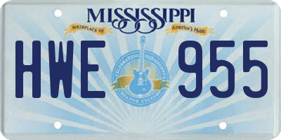 MS license plate HWE955