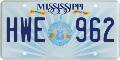 MS license plate HWE962