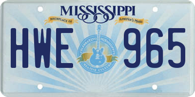 MS license plate HWE965