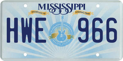 MS license plate HWE966