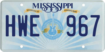 MS license plate HWE967