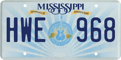 MS license plate HWE968