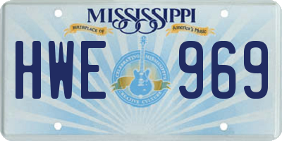 MS license plate HWE969