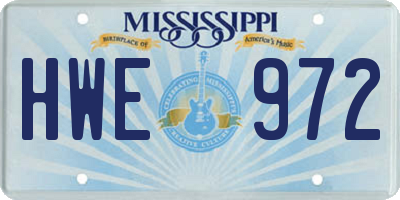 MS license plate HWE972