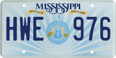 MS license plate HWE976