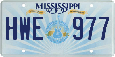 MS license plate HWE977