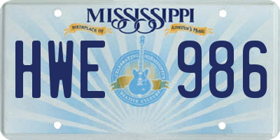 MS license plate HWE986