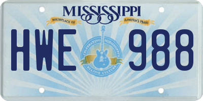 MS license plate HWE988