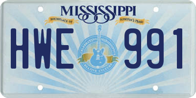 MS license plate HWE991