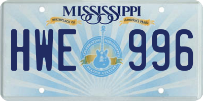 MS license plate HWE996